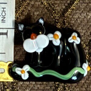 Vintage lampwork cat bead
